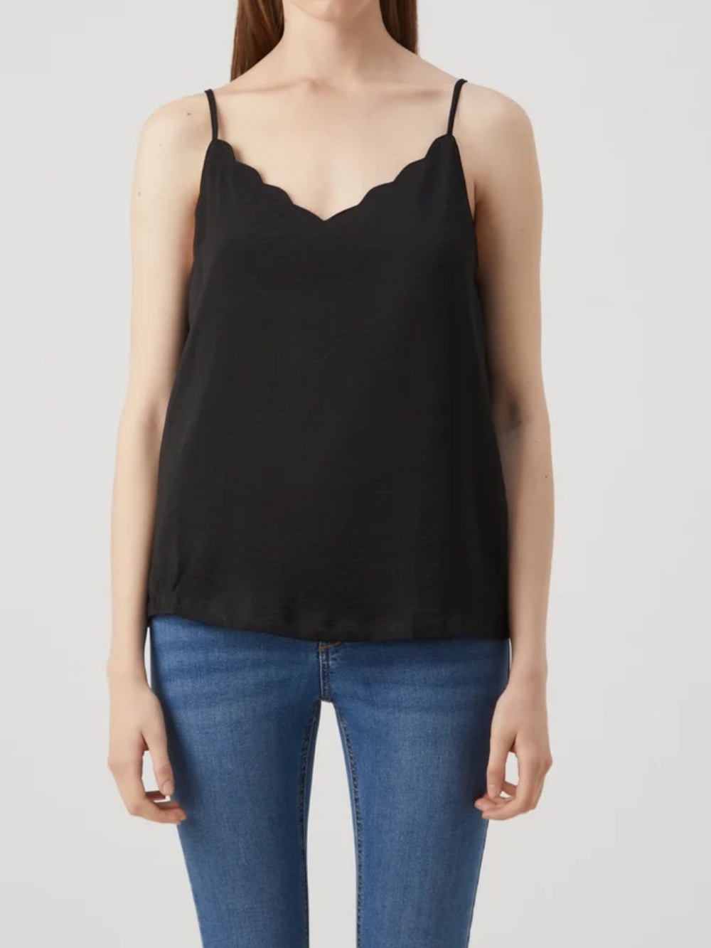 J.crew black scalloped sleeveless blouse top size 6